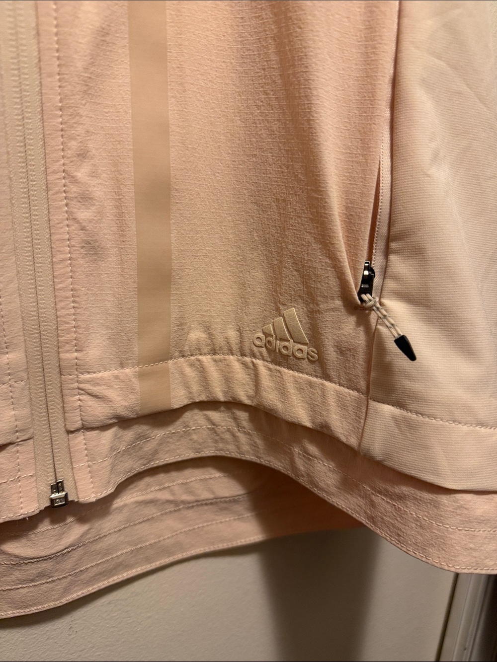 Adidas Sleeveless Zip Front Vest in Light Blush - Picture 2 of 5